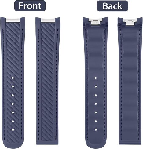 Watch Band Compatible with Omega Seamaster 300 AT150 Aqua Terra 8900 Curved End Steel Buckle, Soft Silicone Rubber Replacement Wrist Strap for Omega Seamaster Series Watch Straps in Saudi Arabia