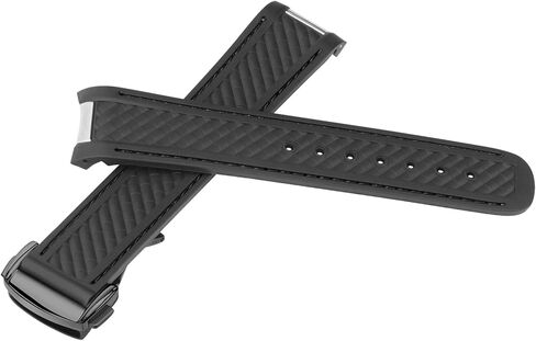 Watch Band Compatible with Omega Seamaster 300 AT150 Aqua Terra 8900 Curved End Steel Buckle, Soft Silicone Rubber Replacement Wrist Strap for Omega Seamaster Series Watch Straps in Kuwait