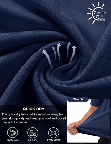 MAGCOMSEN Dry Fit Shirts for Men Sun Protection Athletic Short Sleeve Shirt Workout Gym Fishing Swim Rash Guard in Saudi Arabia