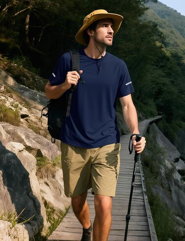 MAGCOMSEN Dry Fit Shirts for Men Sun Protection Athletic Short Sleeve Shirt Workout Gym Fishing Swim Rash Guard in Saudi Arabia