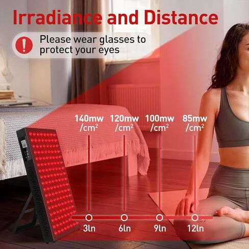 Red Light Therapy,Dual Chip Clinical Grade LED Device with LCD Display Timer Near-Infrared Light 630nm 660nm 810nm 830nm 850nm,Ideal for Face,Body,Pain Relief,Skin Health (Black, 60) in Saudi Arabia