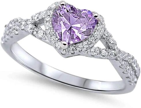 Zirconia Zirconia Infinity Heart Promise Ring Sternling Silver (يأتي في in Kuwait