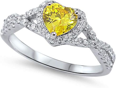 Zirconia Zirconia Infinity Heart Promise Ring Sternling Silver (يأتي في in Kuwait
