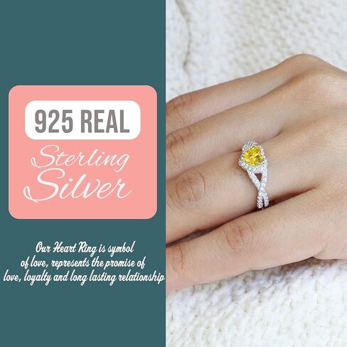 Zirconia Zirconia Infinity Heart Promise Ring Sternling Silver (يأتي في in Kuwait