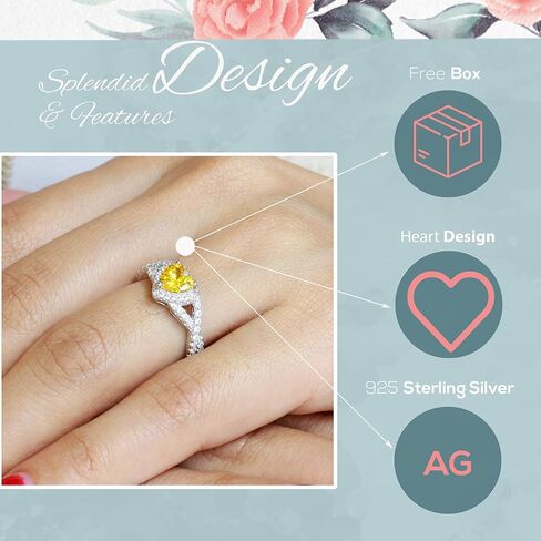 Zirconia Zirconia Infinity Heart Promise Ring Sternling Silver (يأتي في in Kuwait