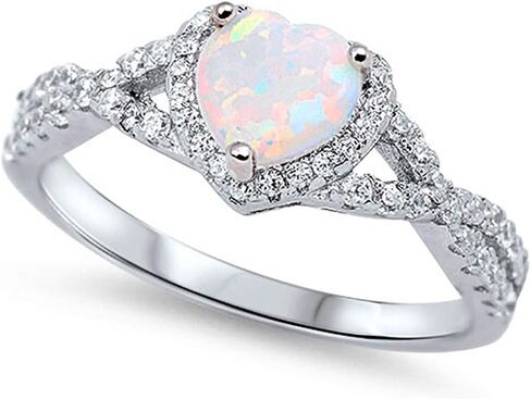 Zirconia Zirconia Infinity Heart Promise Ring Sternling Silver (يأتي في in Kuwait