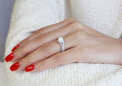 Zirconia Zirconia Infinity Heart Promise Ring Sternling Silver (يأتي في in Kuwait