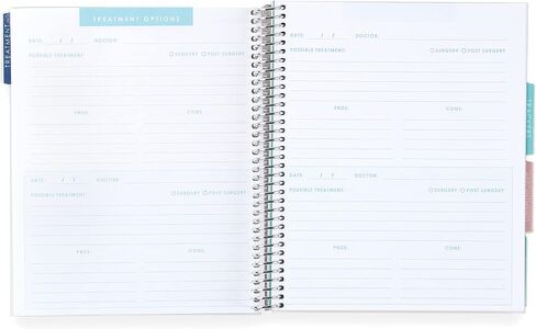 Erin Condren 7" x 9" Spiral Coiled Notebook - Medical Treatment Planner - Prompted Notebook - Features Tabbed Sections, Surgery Prep, Questions for Doctors, 160 Pages, 80 Sheets in Saudi Arabia