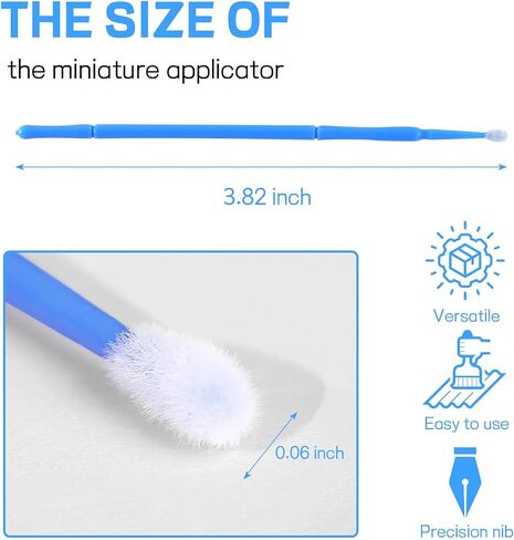 100PCS Touch Up Paint Brushes, 1.5mm Disposable Micro Applicators for Automotive Paint Chip Repair, Mini Paint Repair Brush for Vehicle Detailing, Stone Chips, Scratches (Blue) in Saudi Arabia
