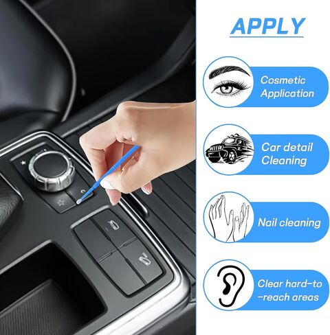 100PCS Touch Up Paint Brushes, 1.5mm Disposable Micro Applicators for Automotive Paint Chip Repair, Mini Paint Repair Brush for Vehicle Detailing, Stone Chips, Scratches (Blue) in Saudi Arabia
