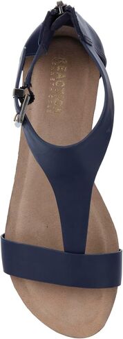 Kenneth Cole REACTION Women's Great Gal T-Strap Wedge Sandal, Black Patent, 9 M US in Saudi Arabia