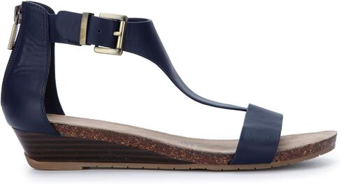 Kenneth Cole REACTION Women's Great Gal T-Strap Wedge Sandal, Black Patent, 9 M US in Saudi Arabia