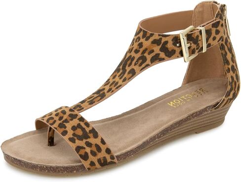 Kenneth Cole REACTION Women's Great Gal T-Strap Wedge Sandal, Black Patent, 9 M US in Saudi Arabia