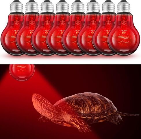 8 Pcs 100w Reptile Night Heat Lamp Bulb Simulate Natural Moonlight Basking Spot Light Purple Reptile Heating Basking Light Bulbs for Snake, Turtle, Bearded Dragon, Amphibian, Chicken in Saudi Arabia