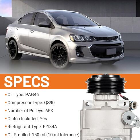 CO22301C Universal A/C ضاغط A/C مع نوبات القابض لعام 2013-2021 Buick Encore All Engine ، 2020-2021 ENCORE GX 1.2L/1.3L ، 2013-2020 CHEVROLET SONIC in Saudi Arabia