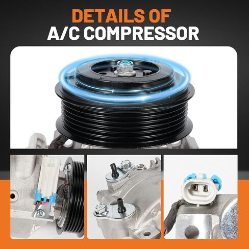 CO22301C Universal A/C ضاغط A/C مع نوبات القابض لعام 2013-2021 Buick Encore All Engine ، 2020-2021 ENCORE GX 1.2L/1.3L ، 2013-2020 CHEVROLET SONIC in Saudi Arabia