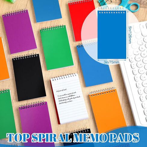 50 Pcs Small Pocket Notebook 3 x 5 Inch Mini Memo Note Pads Small College Ruled Paper Book for School Office Home Supplies, 75 Sheets/Pad, 5 Assorted Colors (Rainbow) in Kuwait