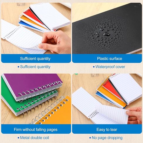 50 Pcs Small Pocket Notebook 3 x 5 Inch Mini Memo Note Pads Small College Ruled Paper Book for School Office Home Supplies, 75 Sheets/Pad, 5 Assorted Colors (Rainbow) in Kuwait