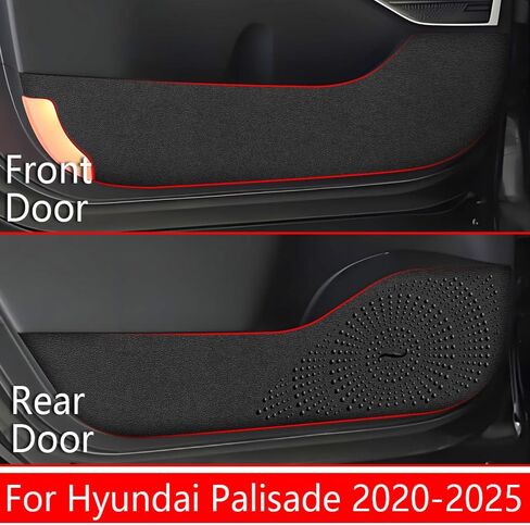 باب سيارة مضاد للركلة من أجل Hyundai Palisade 2020-2025 ， حصيرة حامي الباب ， ملصقات مضادة للتصادم المضادة للتصادم الداخلية إكسسوارات حماية مزخرفة ant （مجموعة من 4 أسود） in Saudi Arabia