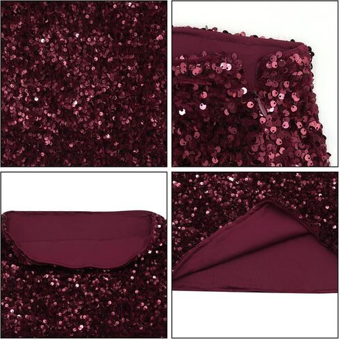 RARITYUS Women's Shiny Sequin Mini Skirt Glitter Low Waist Pencil Skirts Bodycon Short Skirt for Concert Dance Festival in Saudi Arabia