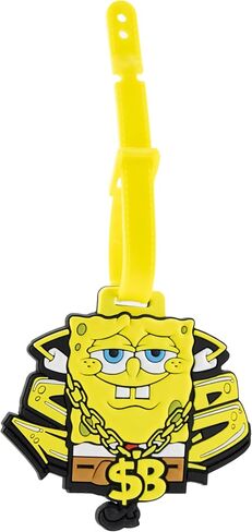 حقيبة ظهر SPONGEBOB Squarepants للمراهقين مع علامة الأمتعة المطاط | 2 قطعة سبونجبوب حقيبة ظهر للبنين ، البنات ، للجنسين | حقيبة ظهر مدرسة سبونجبوب وضروايا السفر in Saudi Arabia