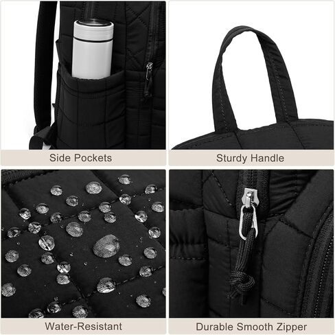 Laptop Backpack for Women College Travel,Quilted Daypack Bookbag for School Teen Girls Mochilas Mujer,Beige in Kuwait