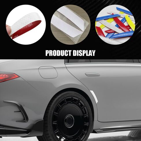 4PCS Car Reflective Trim Side Marker Stickers, Side Reflectors for Car, Anti-Collision Automatic Bumper Fender Stickers, Auto Exterior Accessories Reflector Guard Fit Cars (Green, 4PCS) in Saudi Arabia