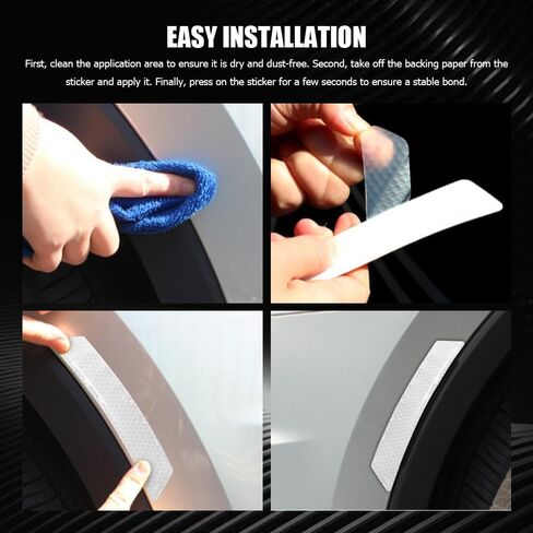4PCS Car Reflective Trim Side Marker Stickers, Side Reflectors for Car, Anti-Collision Automatic Bumper Fender Stickers, Auto Exterior Accessories Reflector Guard Fit Cars (Green, 4PCS) in Saudi Arabia