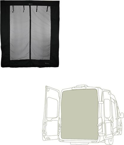 VanEssential Rear Door Full MESH Bug Screen Designed for Ford Transit Medium ROOF ONLY Vans - Zipper Closure in Kuwait