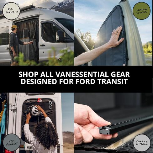 VanEssential Rear Door Full MESH Bug Screen Designed for Ford Transit Medium ROOF ONLY Vans - Zipper Closure in Kuwait