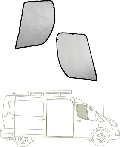 VanEssential Rear Door Full MESH Bug Screen Designed for Ford Transit Medium ROOF ONLY Vans - Zipper Closure in Kuwait