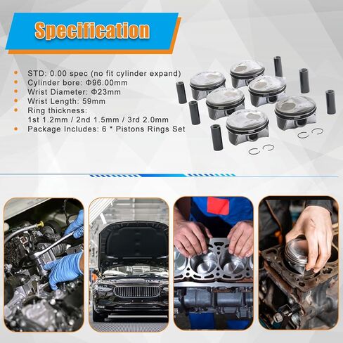 حلقات المكابس التي تم تعيينها ل Porsche Macan Panamera 3.0T V6 2014-2020 OE 94610306007 94610306107 سبيكة مقاومة للحرارة الدقة in Saudi Arabia