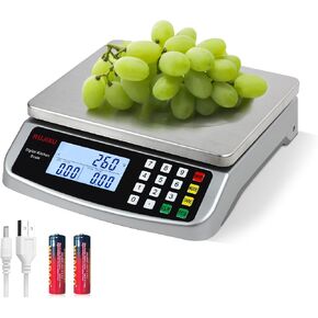 Large Digital Kitchen Scale Black 30kg/66lb Commercial Food Scale Stainless Steel with LCD Display Price Computing Scale for Restaurant Baking Bread Meat Prep Counting Scale for Parts and Coins in Saudi Arabia