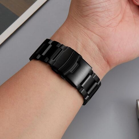 Nelumbo Watchband Classic Stainless Steel Brushed Metal Watch Strap for Women Men Watch Replacement Band Double Buckle 18mm 19mm 20mm 22mm 24mm in Saudi Arabia