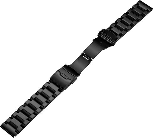 Nelumbo Watchband Classic Stainless Steel Brushed Metal Watch Strap for Women Men Watch Replacement Band Double Buckle 18mm 19mm 20mm 22mm 24mm in Saudi Arabia