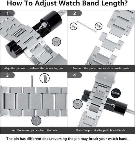 Nelumbo Watchband Classic Stainless Steel Brushed Metal Watch Strap for Women Men Watch Replacement Band Double Buckle 18mm 19mm 20mm 22mm 24mm in Saudi Arabia