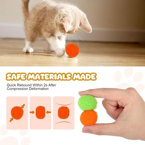 Cat Toy Balls with Launchers Set (2+60), 60 Cat Pom Pom Balls & 2 Cat Toy Ball Launchers, Cat Enrichment Toys, Interactive Cat Toy Balls, Christmas Toy for Cats in Saudi Arabia