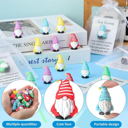 30 Sets Good Luck Positive Gifts Bulk Include Mini Gnomes Figurines, Encouragement Blessing Cards and Gift Pockets Bulk for Graduation Coworkers Fairy Yard Lawn Garden DIY Crafts in Saudi Arabia