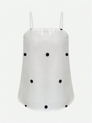 MakeMechic Women's 2 قطعة من قطعة البولكا نقاط السباغيتي حزام كامي أعلى وسراويل سروال الصيف مجموعة المطابقة in Kuwait