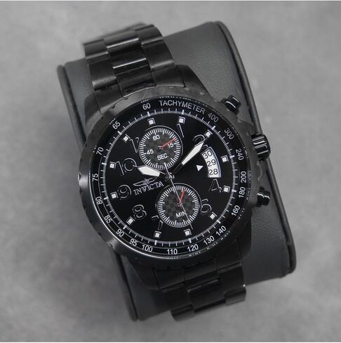 Invicta Men's 13787 Specialty Chronograph Black Dial Black Ion-Plated Stainless Steel Watch in Saudi Arabia