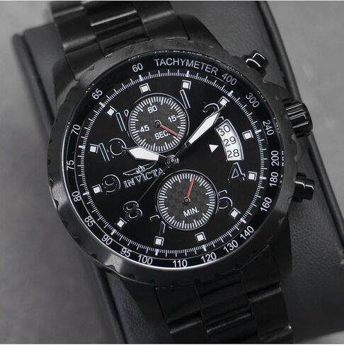 Invicta Men's 13787 Specialty Chronograph Black Dial Black Ion-Plated Stainless Steel Watch in Saudi Arabia