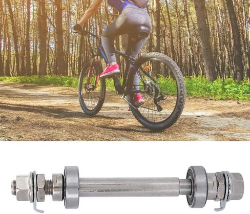 Bicycle Wheel Hub Axle Bike Parts Front Rear Axle Solid Shaft Kit Replacement Bicycle Accessories for Mountain Bike Front Rear(Front) in Saudi Arabia
