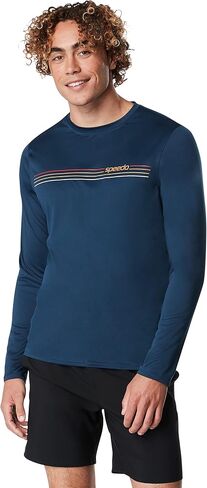 Speedo Men's Uv Swim Shirt Graphic Long Sleeve Tee (White, XX-Large) in Saudi Arabia