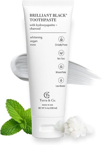 Brilliant Hydroxyapatite Charcoal Toothpaste for Whitening Teeth– Natural Vegan Sensitive in Saudi Arabia