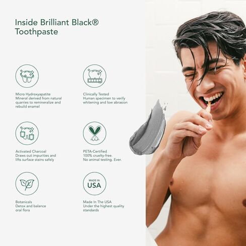 Brilliant Hydroxyapatite Charcoal Toothpaste for Whitening Teeth– Natural Vegan Sensitive in Saudi Arabia