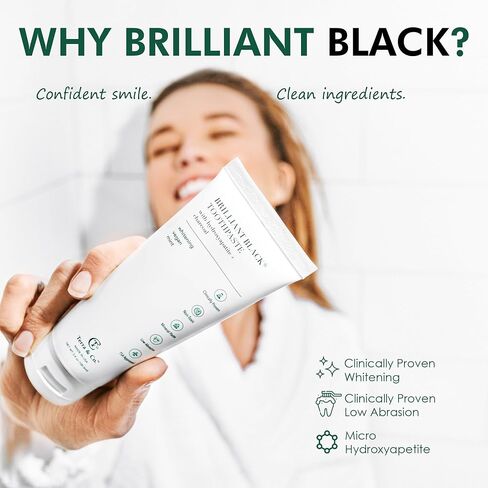 Brilliant Hydroxyapatite Charcoal Toothpaste for Whitening Teeth– Natural Vegan Sensitive in Saudi Arabia