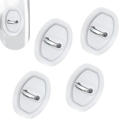 4 PCS Car Door Latch Lock Cover, Silicone Lock Protector Covers, Anti-Rust Noise Dampers Lock Protective Cover Parts, Self-Adhesive Door Lock Latch Protector Accessories (Black) in Saudi Arabia