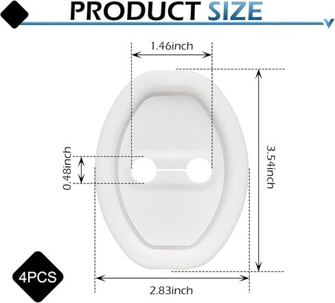 4 PCS Car Door Latch Lock Cover, Silicone Lock Protector Covers, Anti-Rust Noise Dampers Lock Protective Cover Parts, Self-Adhesive Door Lock Latch Protector Accessories (Black) in Saudi Arabia
