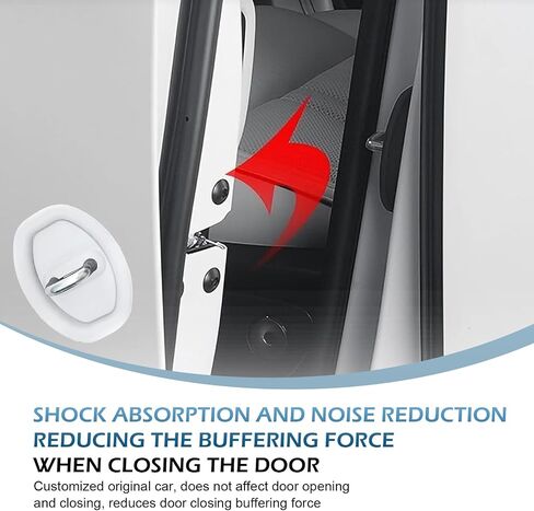 4 PCS Car Door Latch Lock Cover, Silicone Lock Protector Covers, Anti-Rust Noise Dampers Lock Protective Cover Parts, Self-Adhesive Door Lock Latch Protector Accessories (Black) in Saudi Arabia