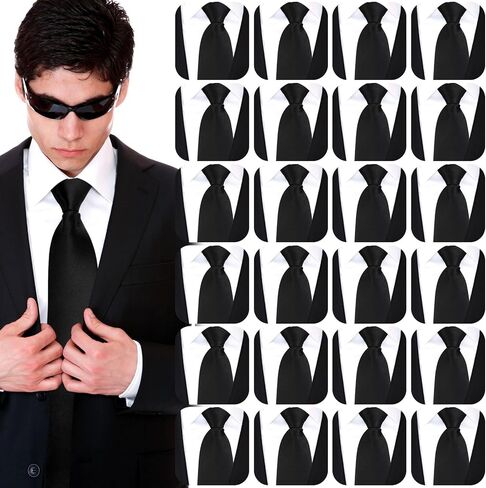 Unittype 24 Pcs Zipper Ties for Men Adjustable Pre Tied Men's Necktie Classic Zipper Neck Tie Set for Adults School Uniform (Colorful Style) in Kuwait